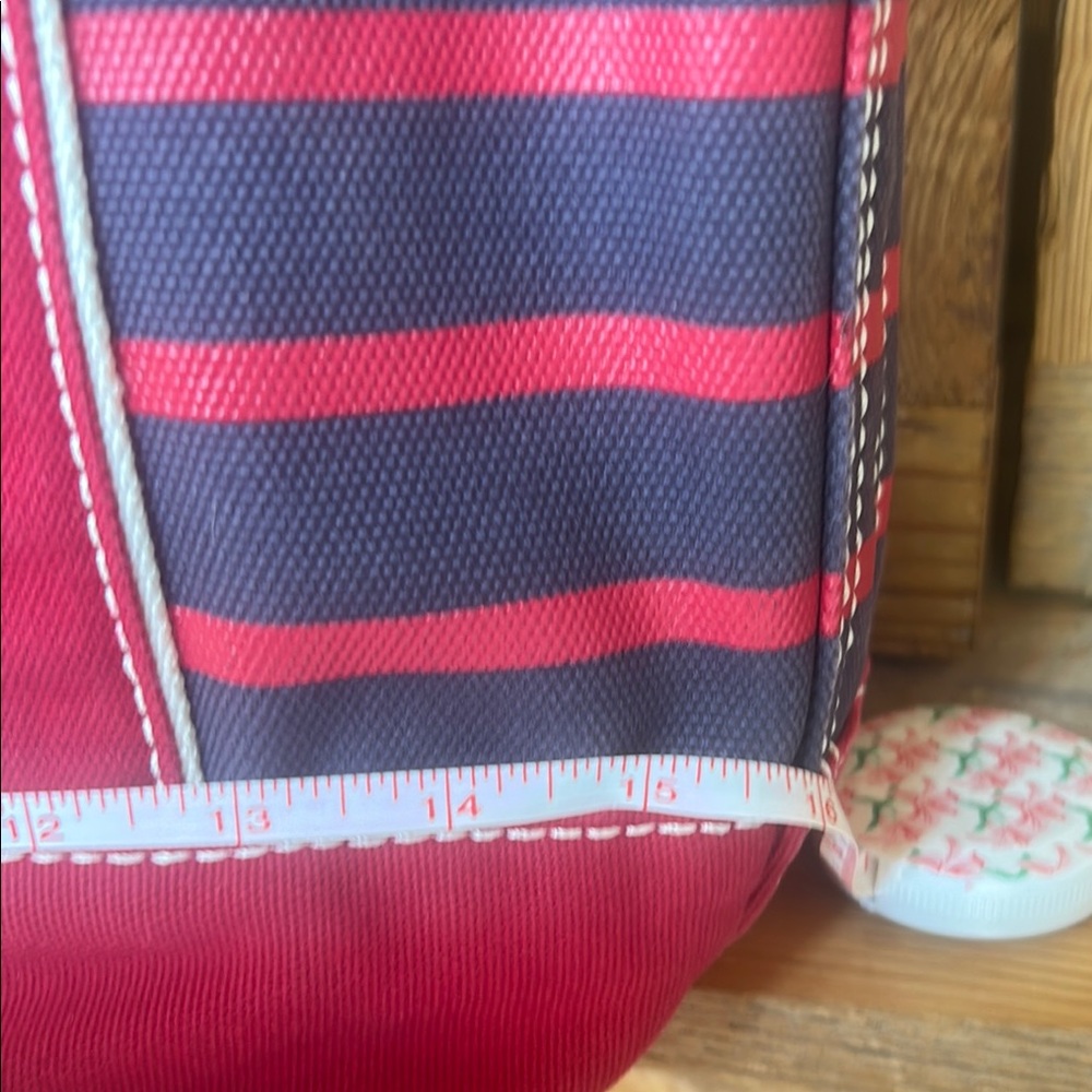 Lands' End Red and Black Tote Bag Durable Canvas - Picture 6 of 13